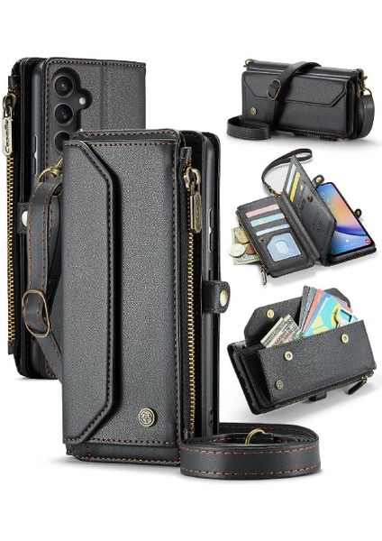 Samsung Galaxy A34 5g Için Crossbody Durumda Rfid Engelleme Cüzdan Kılıf Için (Yurt Dışından)