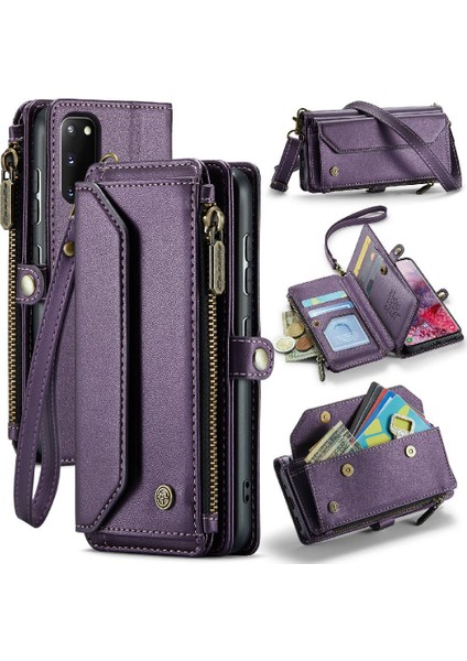 Kadınlar Için Crossbody Kılıf Samsung Galaxy S20 Cüzdan Kılıf Fermuar Faturaları (Yurt Dışından)