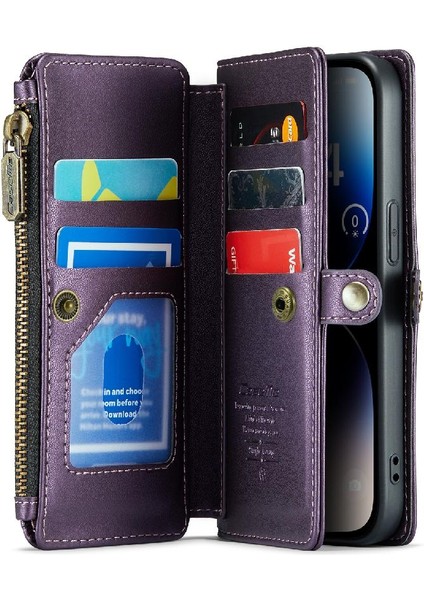 Iphone 14 Için Crossbody Durumda Pro Max Fermuar Faturaları Yuvası Durumda Cüzdan Kartı (Yurt Dışından)