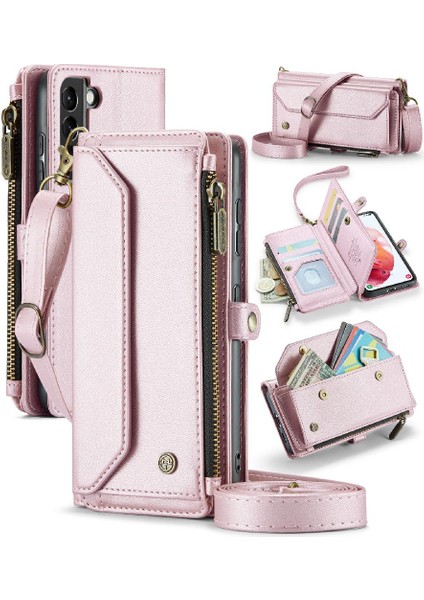 Kadınlar Için Crossbody Durumda Samsung Galaxy S21 Cüzdan Durumda Kart Tutucu (Yurt Dışından)