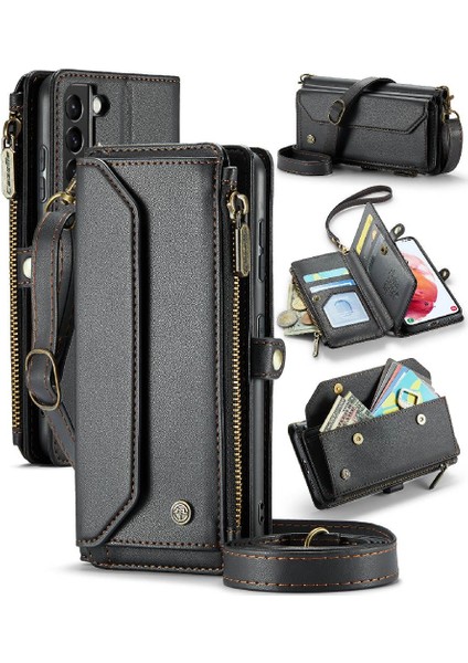Kadınlar Için Crossbody Durumda Samsung Galaxy S21 Cüzdan Durumda Kart Tutucu (Yurt Dışından)