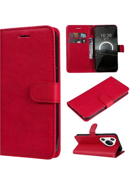 Kart Yuvası Klasik Düz Renk Iş Telefonu ile Huawei P70 Için Flip Case (Yurt Dışından)