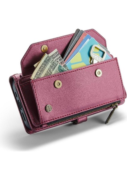 Iphone 12 Için Crossbody Durumda Mini Rfid Engelleme Durumda Cüzdan Cüzdan Durumda (Yurt Dışından)
