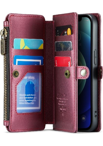 Iphone 12 Için Crossbody Durumda Mini Rfid Engelleme Durumda Cüzdan Cüzdan Durumda (Yurt Dışından)
