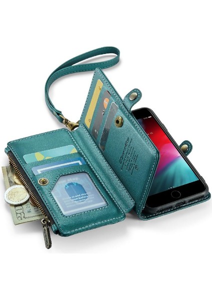 Mellow Shop Iphone 7/8 Için Crossbody Durumda Fermuar Faturaları Yuvası Durumda Cüzdan Rfid Engelleme (Yurt Dışından)