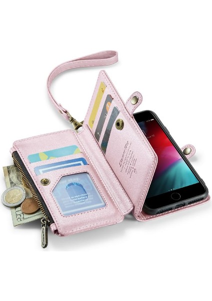 Iphone Se3 Için Crossbody Durumda/kadınlar Için Zipper Fermuar Faturaları Yuvası Cüzdan Kılıf (Yurt Dışından)