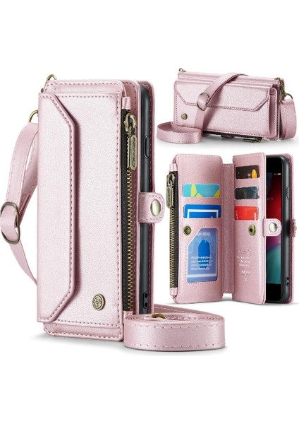 Iphone Se3 Için Crossbody Durumda/kadınlar Için Zipper Fermuar Faturaları Yuvası Cüzdan Kılıf (Yurt Dışından)