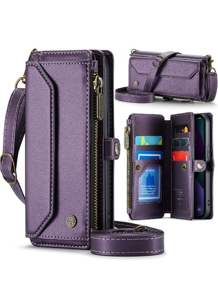Kadınlar Için Crossbody Durumda iphone 14 Artı Cüzdan Durumda Cüzdan Fermuar (Yurt Dışından)