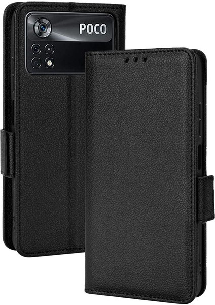 Xiaomi Poco X4 Pro 5g Pu Deri Manyetik Yan Toka Cüzdan Kartı (Yurt Dışından)