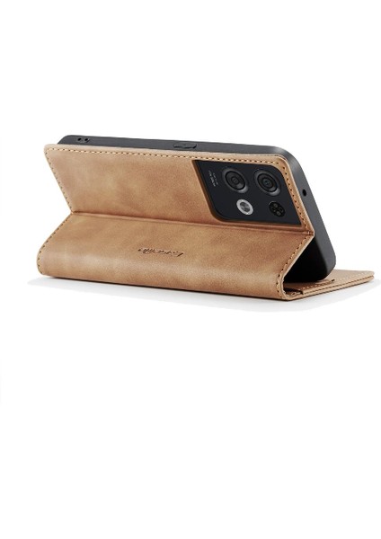 Oppo Oppo 8 Pro 5g Için Flip Case Kart Yuvası Kickstand Vintage Pu Flip (Yurt Dışından)