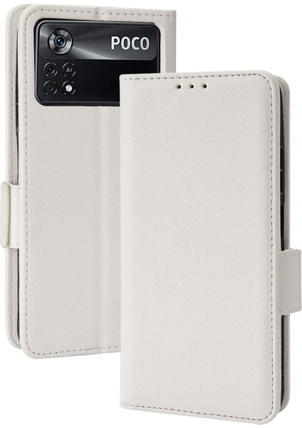 Xiaomi Poco X4 Pro 5g Pu Deri Manyetik Yan Toka Cüzdan Kartı (Yurt Dışından)