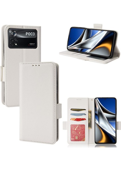 Xiaomi Poco X4 Pro 5g Pu Deri Manyetik Yan Toka Cüzdan Kartı (Yurt Dışından)