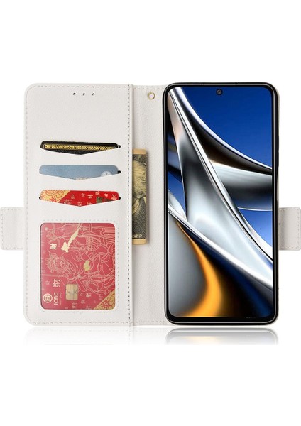 Xiaomi Poco X4 Pro 5g Pu Deri Manyetik Yan Toka Cüzdan Kartı (Yurt Dışından)