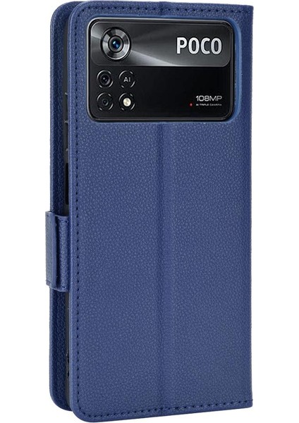 Xiaomi Poco X4 Pro 5g Pu Deri Manyetik Yan Toka Cüzdan Kartı (Yurt Dışından)