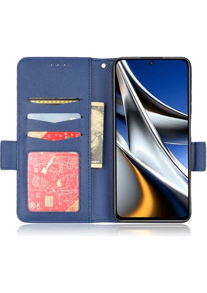 Xiaomi Poco X4 Pro 5g Pu Deri Manyetik Yan Toka Cüzdan Kartı (Yurt Dışından)