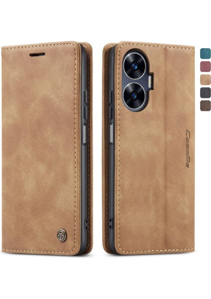 Realme C55 Durumda Kart Yuvası Için Flip Case Kickstand Flip Folio Kitap Manyetik (Yurt Dışından)