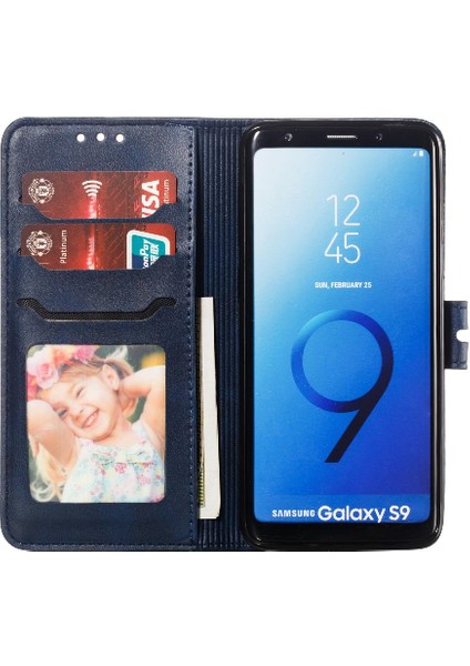 Samsung Galaxy S9 Kickstand Için Cüzdan Durumda Tüm Yuvarlak Koruma Kartı (Yurt Dışından)