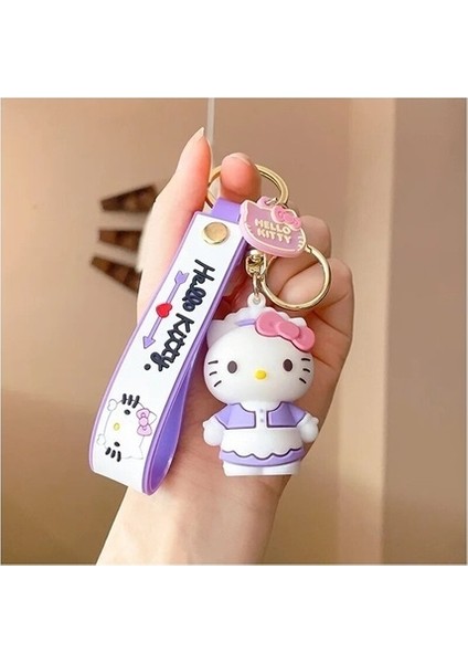 Karikatür Kawaii Hello Kitty Kolye Anahtarlık Anahtarlık Anime Aksiyon Figürleri Koleksiyon Model Oyuncaklar Çocuklar Için Takı Hediyeler (Yurt Dışından)