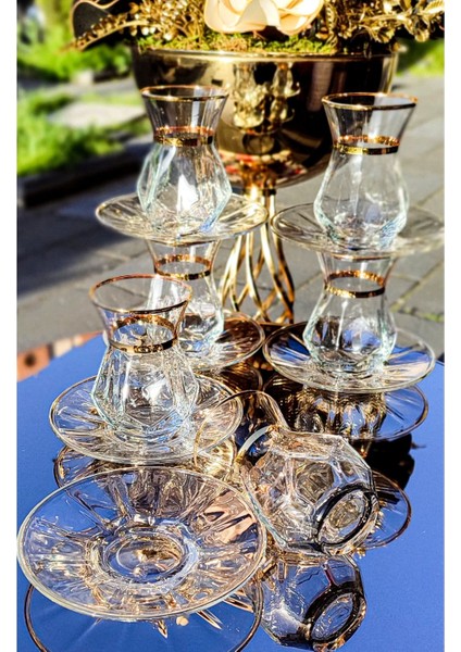 Lav Alya Elit Home Özel Tasarım Alya Gerçek Yaldızlı Gold 12 Parça Çay Seti modelleri