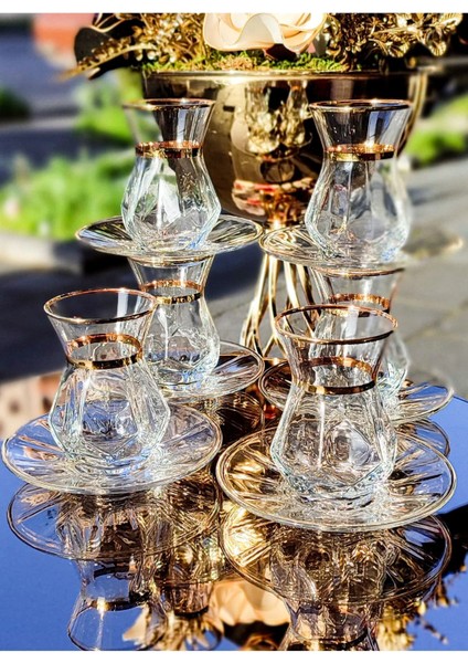 Lav Alya Elit Home Özel Tasarım Alya Gerçek Yaldızlı Gold 12 Parça Çay Seti fırsatları