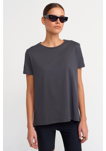 Kadın Bisiklet Yaka Basic T-Shirt - 3471 fiyatları