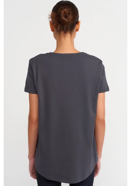 Kadın Bisiklet Yaka Basic T-Shirt - 3471 fırsatları