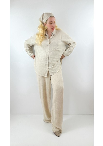 Keten Rahat Kalıp Geniş Paça Pantolon ( Keten) fiyatları