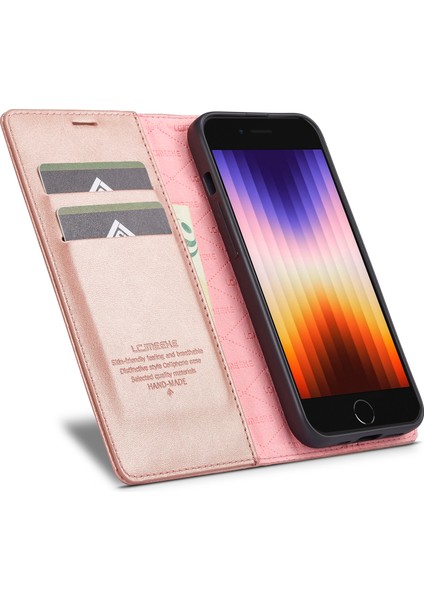 iPhone Se (2024) Için Lc.ımeeke Kılıf Çizilmeye Dayanıklı Mikrofiber Deri Manyetik Kapanan Telefon Kapağı - Pembe Altın (Yurt Dışından) fiyatları