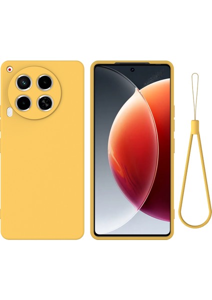 Transsion Tecno Camon 30 5g Kılıf Için Sıvı Silikon Çizilmez Astar Yumuşak Telefon Kapağı - Sarı (Yurt Dışından)