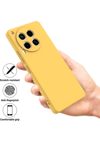 Transsion Tecno Camon 30 5g Kılıf Için Sıvı Silikon Çizilmez Astar Yumuşak Telefon Kapağı - Sarı (Yurt Dışından)