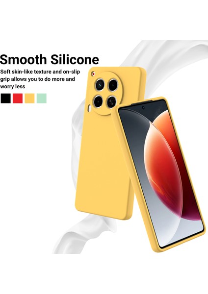 Transsion Tecno Camon 30 5g Kılıf Için Sıvı Silikon Çizilmez Astar Yumuşak Telefon Kapağı - Sarı (Yurt Dışından)
