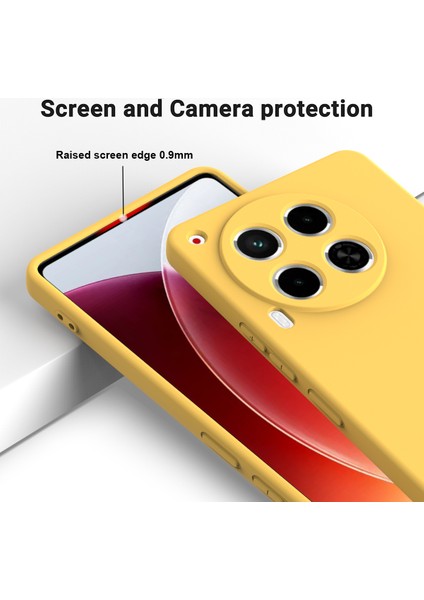 Transsion Tecno Camon 30 5g Kılıf Için Sıvı Silikon Çizilmez Astar Yumuşak Telefon Kapağı - Sarı (Yurt Dışından)