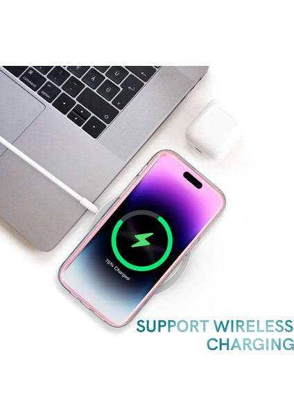 Ahastyle WE13 iPhone 14 Pro Max Için Kılıf Deseni Imd Pc+Tpu Tam Koruma Kapağı Dahili Ekran Koruyucu - Bordo (Yurt Dışından) modelleri