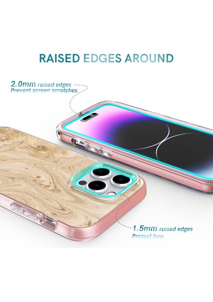Ahastyle WE13 iPhone 14 Pro Max Için Kılıf Deseni Imd Pc+Tpu Tam Koruma Kapağı Dahili Ekran Koruyucu - Bordo (Yurt Dışından) fırsatları