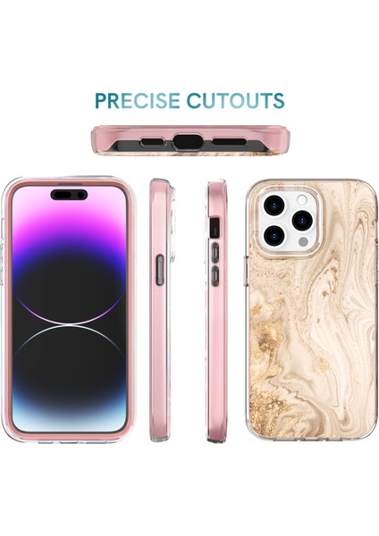 Ahastyle WE13 iPhone 14 Pro Max Için Kılıf Deseni Imd Pc+Tpu Tam Koruma Kapağı Dahili Ekran Koruyucu - Bordo (Yurt Dışından) indirimleri