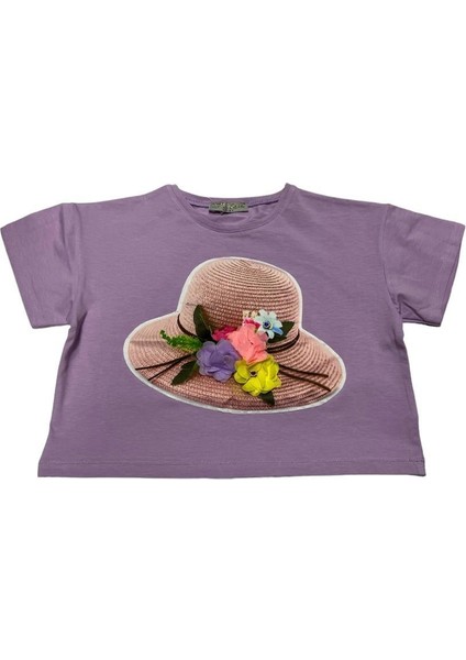 Kız Çocuk Şapka Detaylı T-Shirt