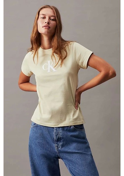 Kadın Slim Monogramlı T-Shirt