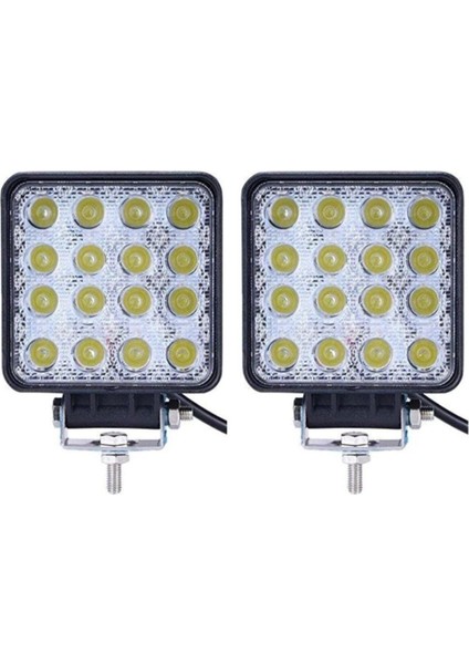 2 Adet 16 Ledli Off Road Sis Farı Çalışma Lambası 12 Volt