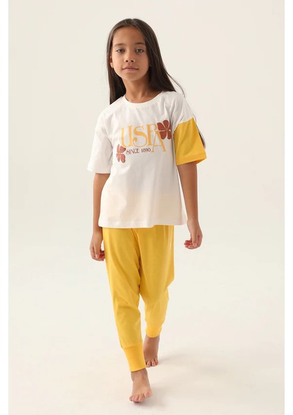 1809 Kız Çocuk Pijama Takım Krem V1 fiyatları