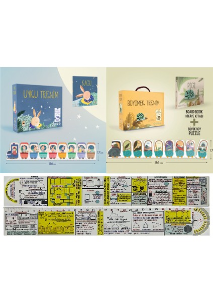 Uyku Trenim + Büyümek Trenim 2'li Set + Matematik Öğreten Cetvel