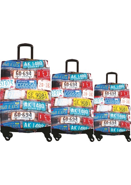 Valiz / Bavul Kılıfı Büyük, Orta, Kabin Boy Kılıf Seti, My 15 Plakalar