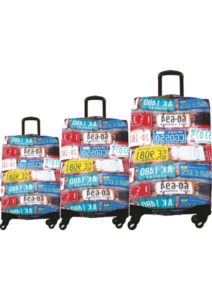 Valiz / Bavul Kılıfı Büyük, Orta, Kabin Boy Kılıf Seti, My 15 Plakalar fiyatları
