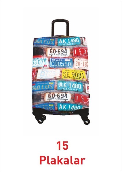Valiz / Bavul Kılıfı Büyük, Orta, Kabin Boy Kılıf Seti, My 15 Plakalar indirimleri
