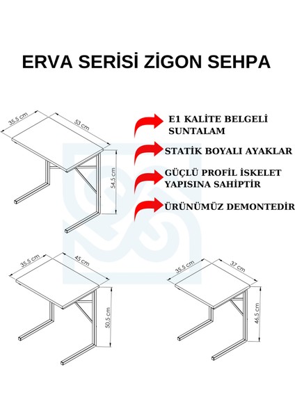 Erva Serisi Barok Ahşap Desenli 3'lü Zigon Sehpa