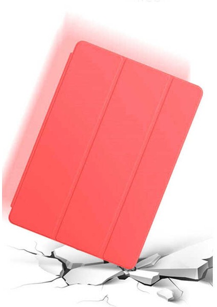 Apple iPad Air 11 2024 Pu Deri Orjinal Standlı Kılıf Kırmızı