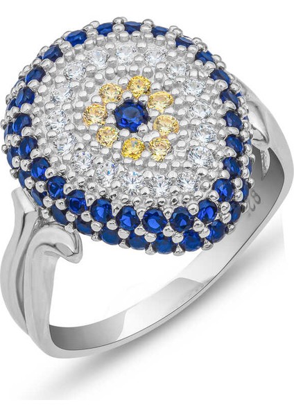 Gümüş Damla Nazarlı Kadın Yüzük