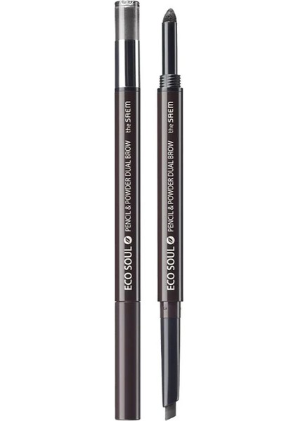Eco Soul Pencil & Powder Dual - 2’si 1 Arada Kaş Kalemi 03 Deep Gray