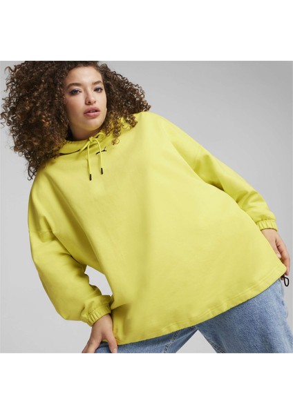 Kadın Lime Sheen Puma Dare To Oversized Hoodie Tr Sarı Kadın Sweatshirt