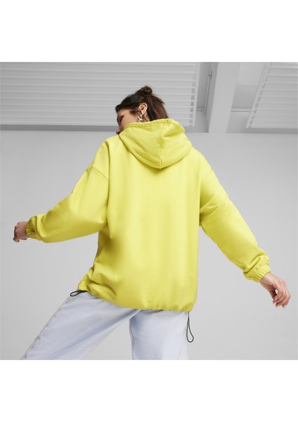 Kadın Lime Sheen Puma Dare To Oversized Hoodie Tr Sarı Kadın Sweatshirt