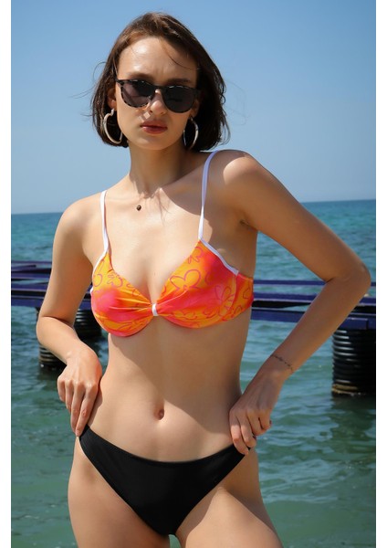 Kadın Yarım Destekli Alt Üst Bikini Takım Turuncu 35012 modelleri